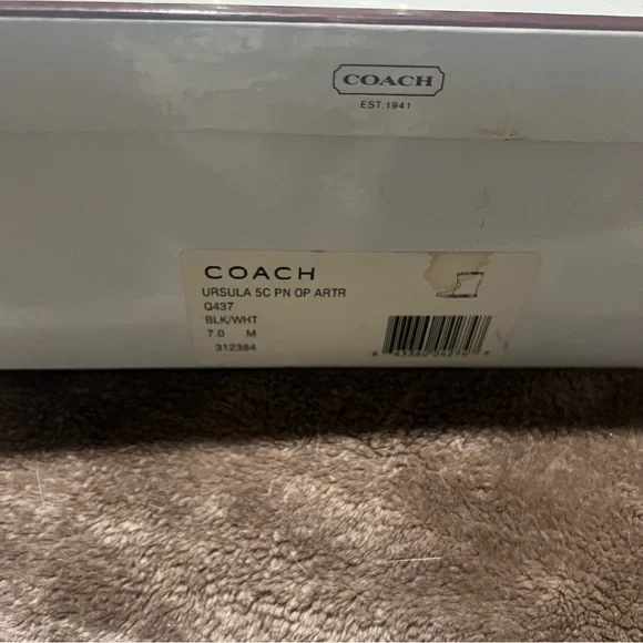 Coach Ursula Monogram Black and White Rain Boots - Picture 8 of 10